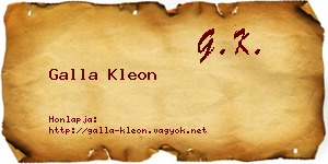 Galla Kleon névjegykártya
